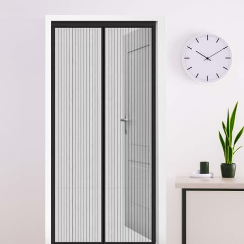 siawadeky 玄関カーテン マグネット式 網戸カーテン 虫よけ ドアカーテン 自動で閉まる 換気対策 蚊帳 虫除け 取付簡単 ドア ベランダ 玄関 サッシドア適用 90x210cm