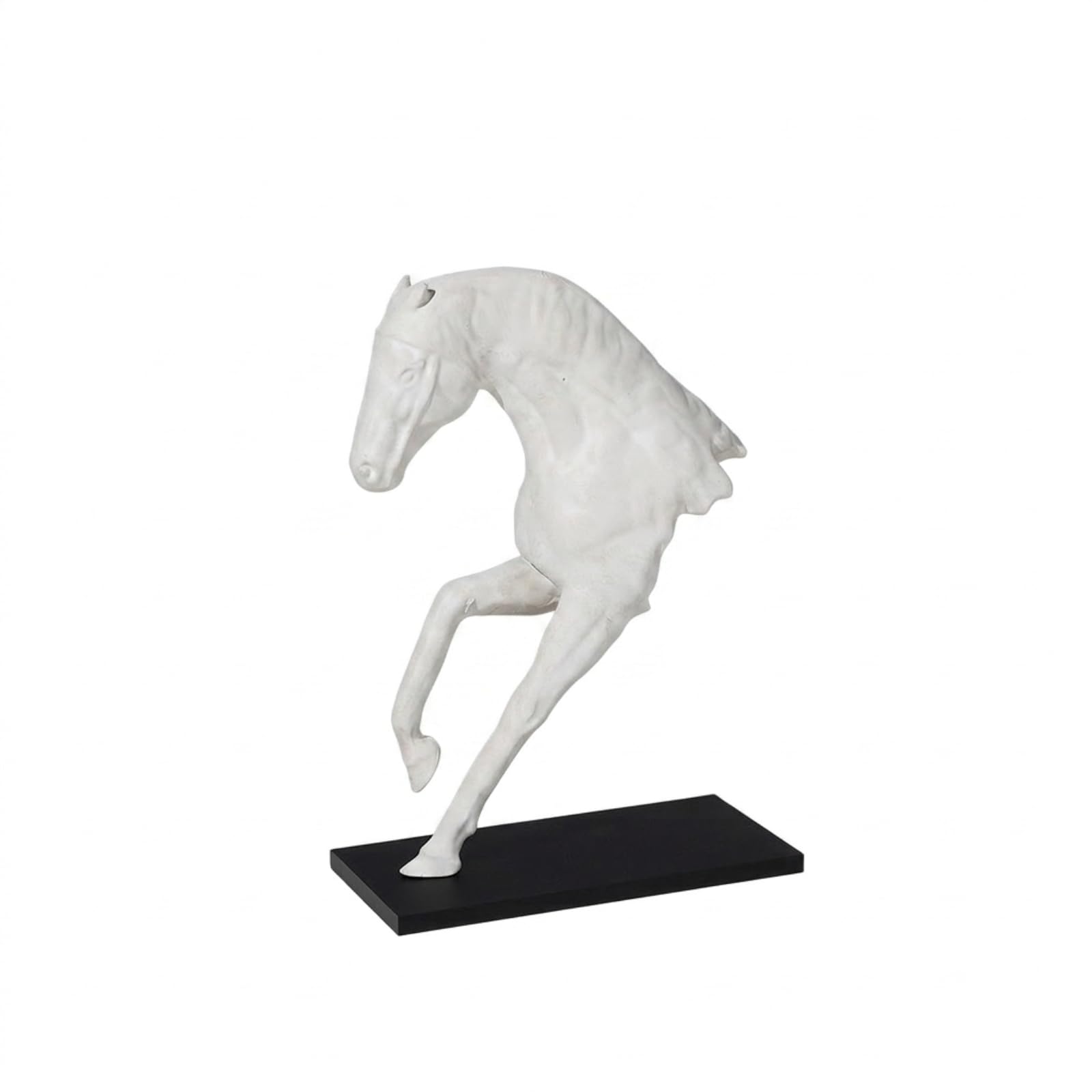 Qianly Scultura di Cavallo Stabile Busto di Cavallo con Base Compatto Statuetta con Base per Soggiorno, Moderno Semplice, Scultura Di Cavallo A Mezzo Corpo Effetto Invecchiato
