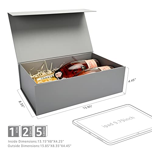LIFELUM Extra Large Gift Box,13.85 x 8.35 x 4.45 with Magnetic Lid for Presents with Ribbon, Card, Shredded Paper Filler Valentine's Day,Christmas, Holidays, Birthdays - Thumbnail 5