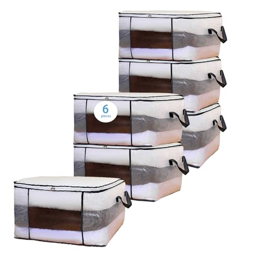 storage bag 60*35*37cm, durable multi-purpose waterproof moving organizing storage bag, suitable for clothes, quilts, blankets, foldable with zipper and reinforced handle, space-saving. (6)