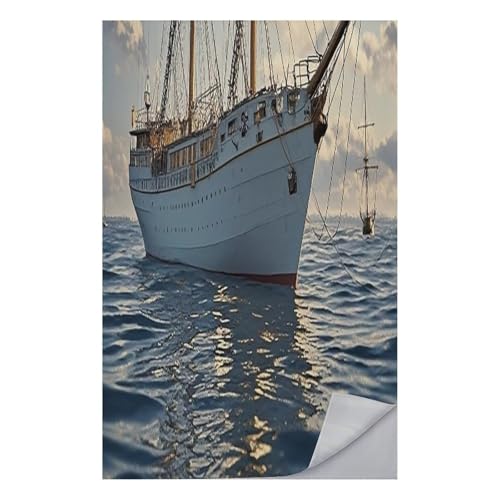 AQRJLPM Vintage Nautical White Ship Quick Dry Towel Cold Fabric Workout Sweat Towels Highly Absorbing Odor-Free Travel Towel for Hot Yoga Tennis Running Exercise Working Out Camping