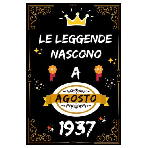 LE LEGGENDE NASCONO A AGOSTO 1937: regali compleanno uomo e donna, 85 anni di compleanno regalo uomo e donna 85 anni, regalo per lui/lei, Taccuino da110 pagine