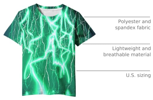 Image of Linnhoy Kids 3D Print Fashion Graphic T-Shirts for Boys Girls 6-16 Years | Unisex Colorful Short Sleeve, Crewneck, Breathable Fabric, Suitable for Daily Sport Festival Wear