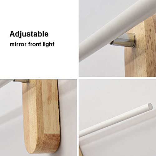 Lámparas de pared modernas con marco ajustable de madera e iluminación lineal LED de 70 cm 5