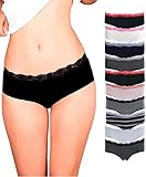 Womens Lace Underwear Hipster Panties Cotton,Spandex-10 Pack Colors and Patterns May Vary,Assorted, Medium