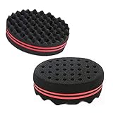 Swetup Haarbürste Schwamm, 2 Stück haarschwamm afro, Haarschwamm Gross, Magic Curl Schwamm Große Löcher für Salon, Locken, Wellen, Perücke, Flechten Haar Kamm