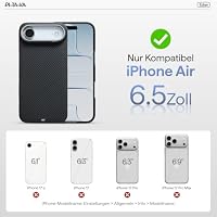 pitaka Ultradünne Hülle für iPhone Air aus Aramidfaser Schwarz/Grau – Ansicht 9
