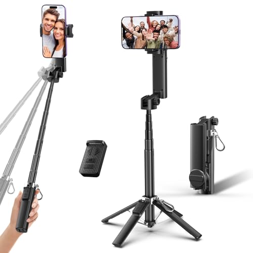 iPhone Gimbal Stabilizer, Estabilizador de Celular Profesional, Android Smartphone Aluminum Extendable Selfie Stick Tripod, 360° Automatic Rotation, Auto Balance for Live Video Recording, Vlogging