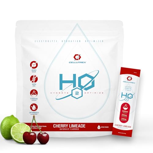 Cellutrex® H2O Electrolytes – Electrolyte Powder Drink Mix, Zero Sugar, Natural Salt Hydration Packets for Recovery and Wellness, Cherry Limeade, 20 Sticks