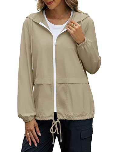 POGTMM Active Outdoor Waterproof Rain Jackets for Women Windbreak with