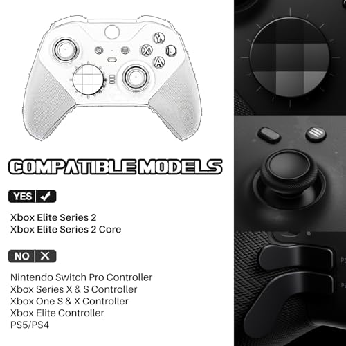 Image of 16 in 1 Metal Thumbsticks Suitable for Xbox One Elite Series 2, Elite Series 2 Core Controller Accessories Parts, 6 Metal Thumbsticks, 4 Paddles, 2 D-Pads and 4 Tool(Black)