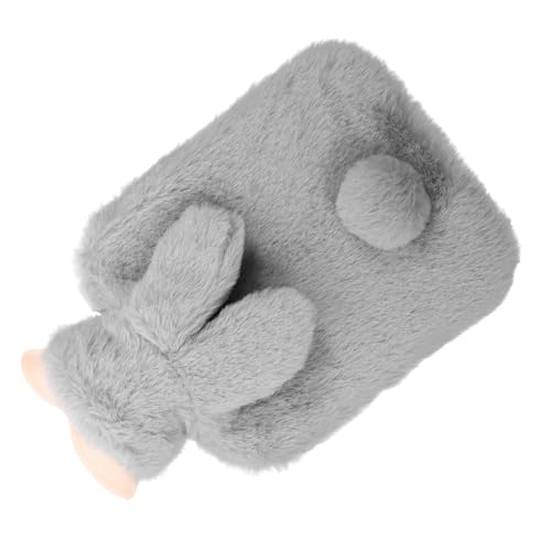 Sosoport Bolsa de Agua Caliente Funda de Felpa, 500ml, Diseño de Conejo Adorable, Resistente y Portátil para Aliviar Músculos en Invierno Casa