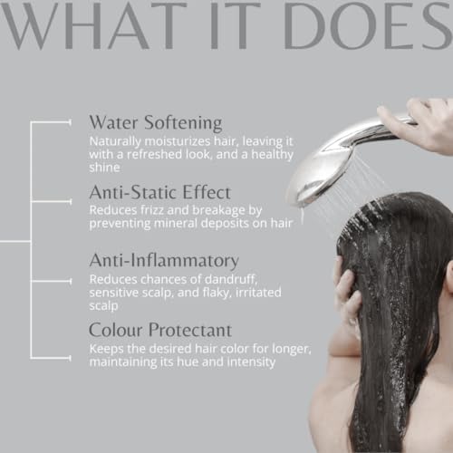 Image of HairX Hard Water Shower Filter for Hair, Water Softener for Hair Colour Protection, Anti Frizz Scalp Care Filter with Universal Shower Fit