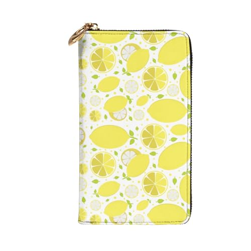 Lemon Lemon Slices Leather Hand Wallet for Women Long Zipper Clutch Purse for Cash Cards Coin2