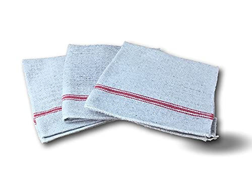 Lot de 3 serpillières | Ultra absorbante | Dimension 50*60 cm | Ménage Domestique ou Industriel | pour Laver essuyer éponger | Couleur écrue avec liseré...