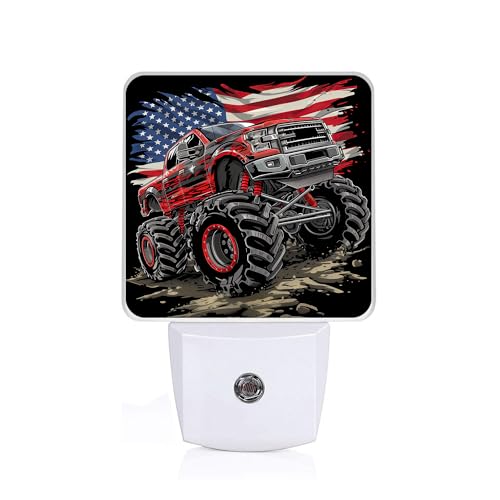 Monster Truck Night Light,Funny Plug-in Night Lights with Dusk-to-Dawn Sensor for Bedroom,Bathroom and Living Room Sleep Friendly lamp 0.5w