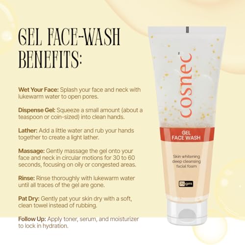 Image of Gel Face Wash GeNntle FaCcial CleanNsing Gel for DAaily Use Removes Impurities, Excess OiLl PollUution 75GM