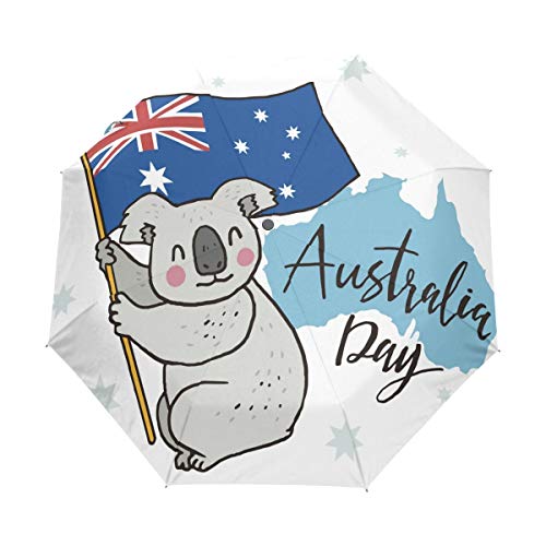 Bandera Canguro De Australia Paraguas Plegable con Apertura y Cierre Autom�tico Antiviento Protecci�n UV Ligero Viajes Paraguas paraPlaya Mujeres Ni�os Ni�as