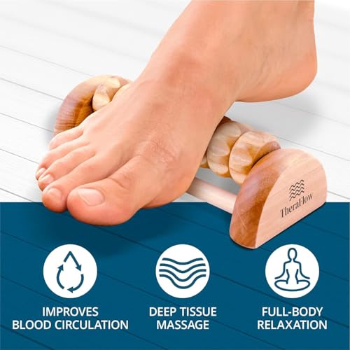 Image of TheraFlow Compact Foot Roller for Plantar Fasciitis Relief | Relaxing Gifts for Mom and Dad - Portable, Small Tool for Deep Tissue Massage and Neuropathy | Travel Size Feet Massager for Relaxation