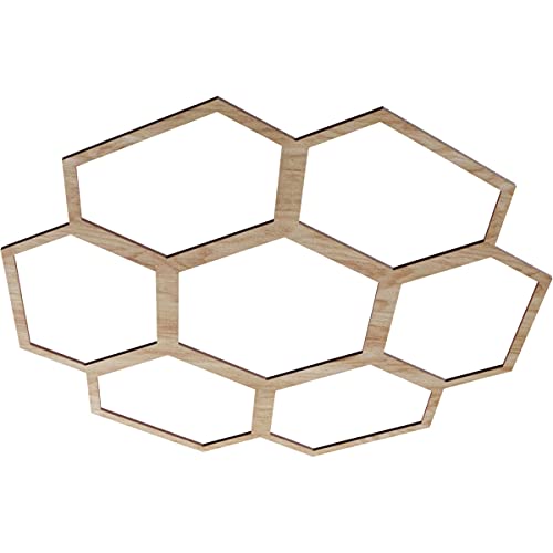 Image of Ekena Millwork 34 inchOD x 14 1 /2 inchID x 1 /4 inchT Florin Wood Fretwork Pierced Ceiling Medallion, Red Oak