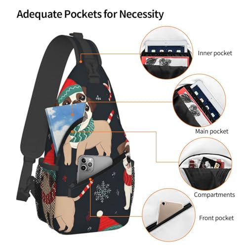 Sling bag unisex negro para viaje y senderismo miniatura 3