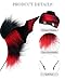 BNLIDES Handmade Devil Bat Ears Headband Adult Cosplay Costume Accessories for Halloween, Anime Con, Stage Performance (Black Red)