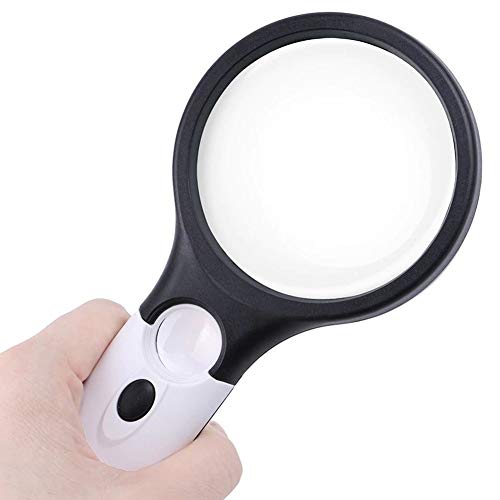 Loupe de poche à DEL LIBINFAN avec lumière claire pour lecture et artisanat