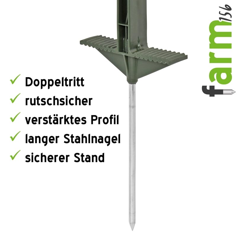 VOSS.farming 40x Weidezaunpfähle Farm 156", 156 cm, 11 Ösen, grün