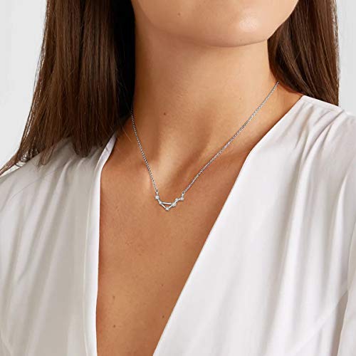 ChicSilver 925 Sterling Silver CZ Astrology 12 Constellation Horoscope Zodiac Necklace Birthday Gift,16-18 inch(with Gift Box)2