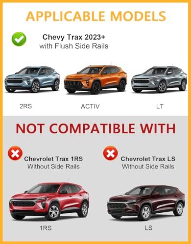 Image of Tuyoung 300lbs All Aluminum Roof Rack Cross Bars Compatible with Chevy Trax 2023-2026 2RS ACTIV LT Chevrolet, Lockable Heavy Duty Roof Rails Crossbars Luggage Cargo Carrier Rooftop Accessories