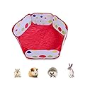Simpcozy Hamster Playpen, Foldable Small Animal Playpen with Rainbow Dots Design Portable Indoor or Outdoor Exercise Fence For Hamster, Guinea Pig, Rabbits,Chinchillas and Hedgehogs (Red S 90CM)