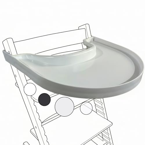 Bandeja de silla alta para Stokke Tripp Trapp - Gris - No Baby Set Needed. Suction Surface. Snap-on. Sin BPA.