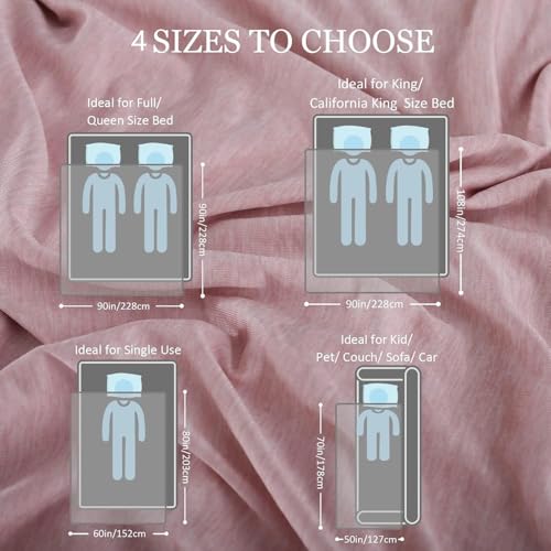 Image of CHOSHOME Cooling Blanket for Hot Sleepers Lightweight Summer Cold Thin Blankets for Sleeping, Hot Flashes Night Sweats, Soft Blanket for Bed, Twin Size, Pink
