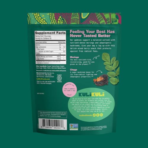 Image of Kuli Kuli Super Energy Gummies - Energy Supplements with Moringa, Caffeine-Free Natural Energy Booster - 60 Non-GMO, Gluten-Free Moringa Gummies - Variety Pack
