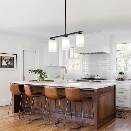 Modern Farmhouse Kitchen Island Lighting - 3-Light Black Chandelier - Image 6