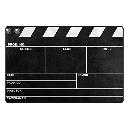 ALAZA Classic Movie Clapboard Black Area Rug Rugs Non-Slip Floor Mat Doormats for Living Room Bedroom 60 x 39 inches