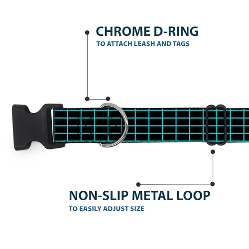 Pince à col Buckle Down réglable en plastique noir bleu pour chien