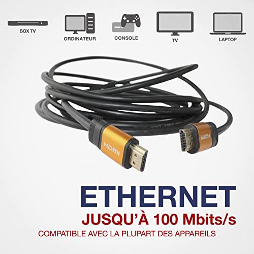 APM 590465 HDMI Cable 1.8 m 2.0 Ultra HD 4K Ethernet, HDMI Cable Long Connectors Male/Male Connectors - Image 4