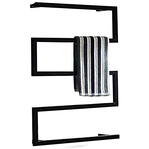 ZQFIDFYR Electric Heated Towel Rack Bathroom Radiator with LED Switch Wall-Mounted Heated Towel Rail, 304 Stainless Steel Constant Temperature Towel Warmer (Plug in)