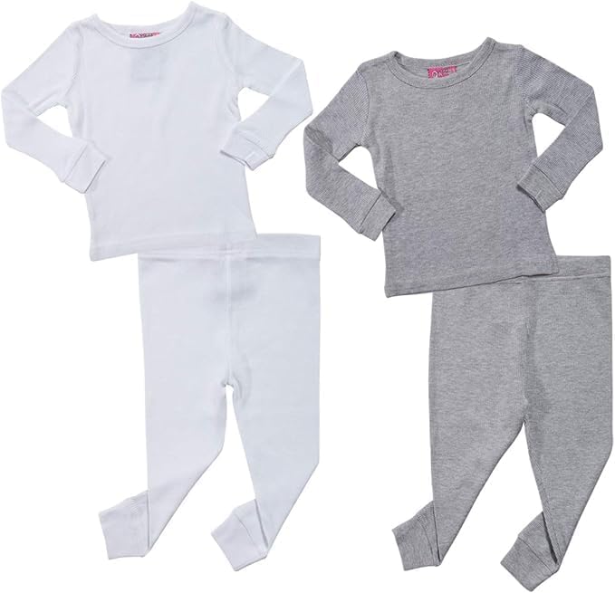 Sweet & Sassy Conjunto de ropa interior térmica para niñas pequeñas, 4 piezas térmicas cálidas para niños (12M-4T)