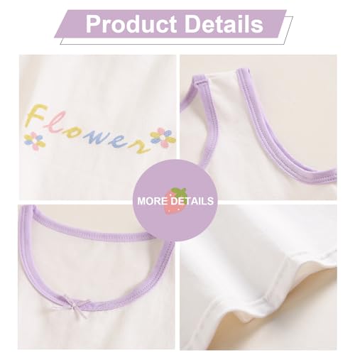 Girls Tank Tops Kids Undershirts, Kids Super Soft Cotton Sleeveless Tank Tops for Girls (2-10Years)2