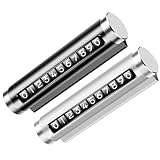 FUNOMOCYA Temporäre Parkkarte Aluminiumlegierung 2 Stück Innovatives Rollendesign Hohe Härte Autozubehör für Parkplatz und Fahrzeugnummer