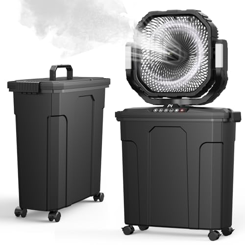 Ausic 12" 20L Portable Misting Fan, 30000mAh Fast Rechargeable Battery