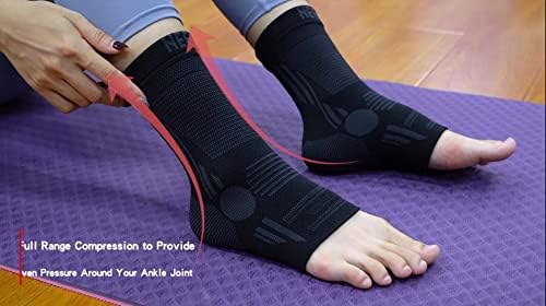NEENCA Professional Ankle Brace Compression Sleeve (Pair), Ankle Support Stabilizer Wrap. Heel Brace for Achilles Tendonitis, Plantar Fasciitis, Joint Pain,Swelling,Heel Spurs, Injury Recovery, Sports