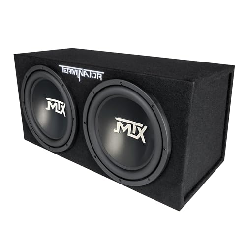 MTX Dual Loaded 12" Subwoofer Package with Mono Amplifier & 4 Gauge Wiring - 1200 Watt Peak Car Audio Bass System, Sealed Enclosure Speaker with Thermal Tech & Aviation-Grade Carpet