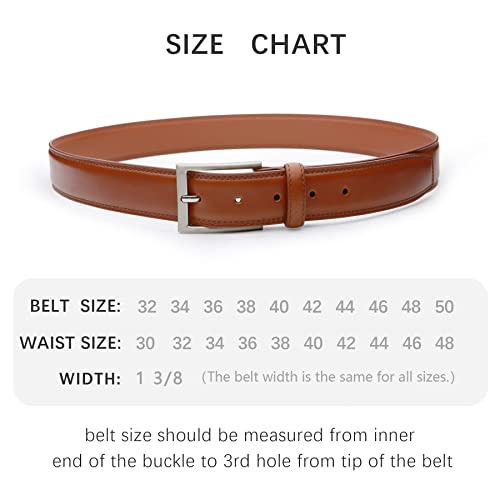 Lcg Luchengyi Mens Genuine Leather Dress Belt Classic Casual Belt With Single Prong Buckle For Jeans Pants Work And Business #TOP2