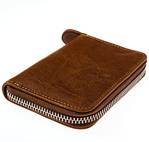 Leather Zipper Screwdriver Case (No Tools) By W&S For Travel And Storage Of Screwdriver Set: Zipper Case Securely Holds Screwdrivers (Sold Separately) - Brown Leather, Black Suede #TOP6