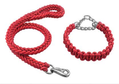 XXCC Hundekette, Hundeleine, Hundetraktionsseilkette, Hundetraktionsseilzubehör Rot (L Seillänge 120 cm Seildicke 2 cm Gewicht 19-34 kg) Cover