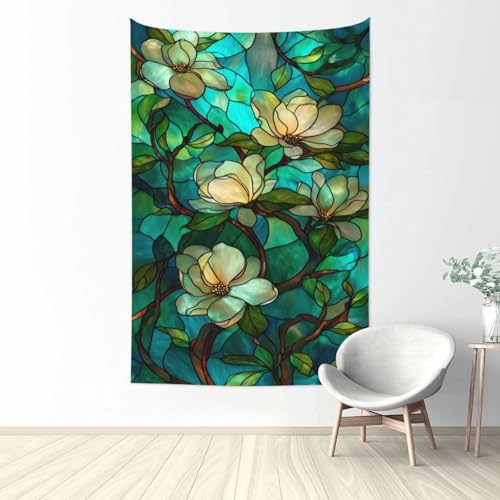 Tapisseries Artistiques et tenture murale déco dortoir Stained Glass Florals Magnolia L