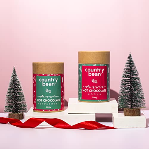 Image of Country Bean Peppermint and Mocha Hot Chocolate, 400G, Enjoy hot or cold, Perfect Surprise Gifts for your loved one's | Gift Hamper | Combo Pack